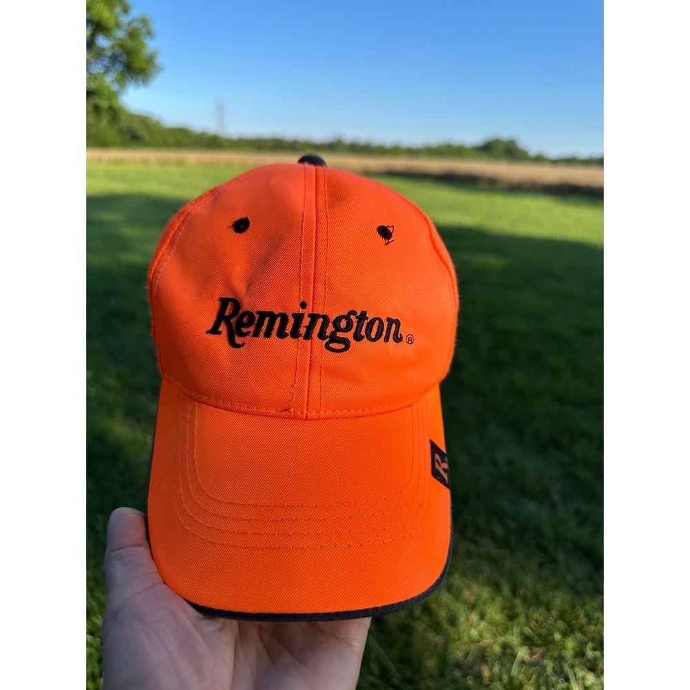 Remington‎ Blaze Orange Hunting Hat Embroidered Logo Adjustable Strapback Cap